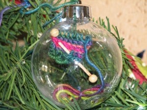 Knitting in an Ornament