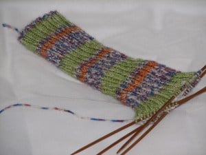 Self-striping sock