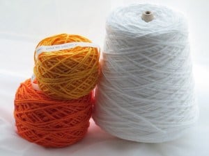 yarn for candy corn dishtowel