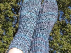Handknit Blue Socks