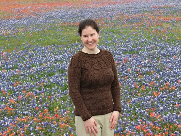 Owl Sweater in Bluebonnets