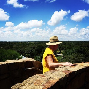 Dad on top of the observation tower.